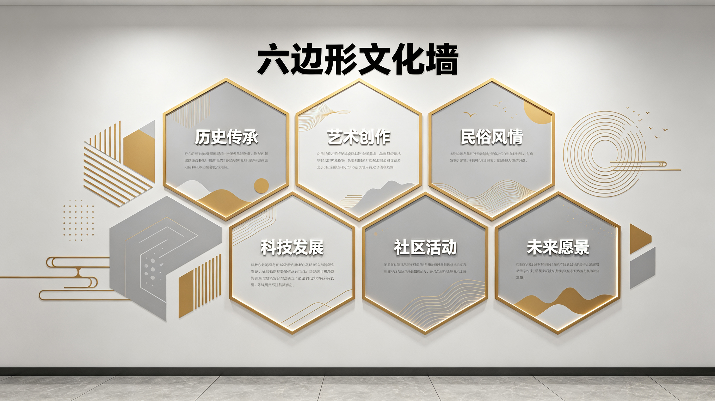 玉林企业文化墙 | 六边形信息美学